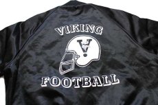 画像4: 90s USA製 NORTH POSEY VIKINGS FOOTBALL アメフト 両面プリント キルティングライナー ナイロンスタジャン 黒 L (4)