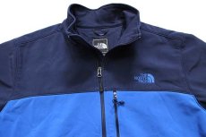 画像3: THE NORTH FACEノースフェイス WINDWALL ツートン 切り替え ストレッチ ソフトシェルジャケット 青×紺 XL (3)