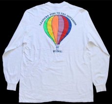 画像1: 80s USA製 48th OASC CONFERENCE P.C.WEST 1988 熱気球 コットン 長袖Tシャツ 白 XL (1)