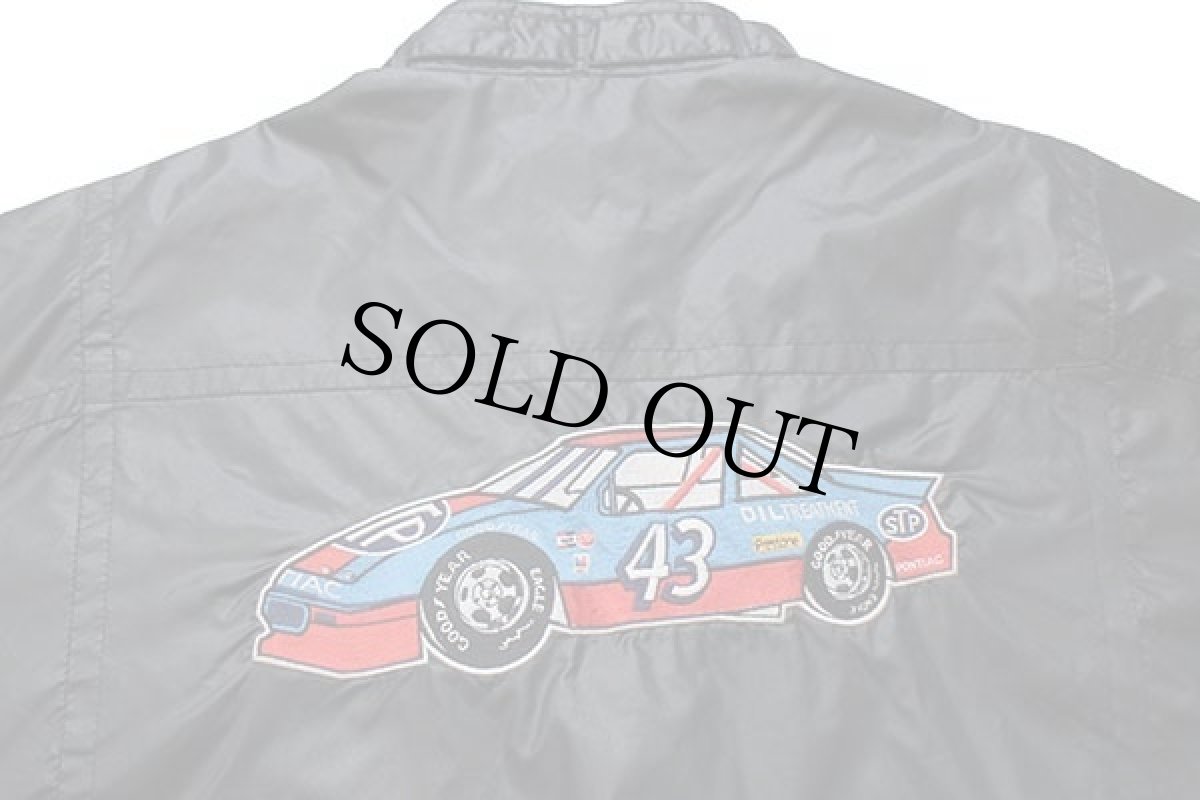 画像3: 90s NASCAR Richard Petty 43 刺繍 ナイロン レーシングジャケット 黒 L (3)