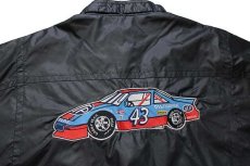 画像3: 90s NASCAR Richard Petty 43 刺繍 ナイロン レーシングジャケット 黒 L (3)