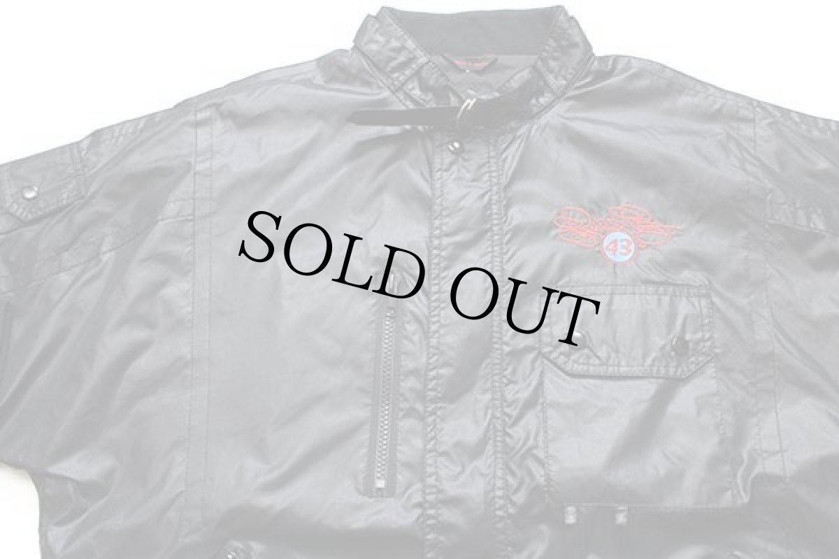 画像4: 90s NASCAR Richard Petty 43 刺繍 ナイロン レーシングジャケット 黒 L (4)