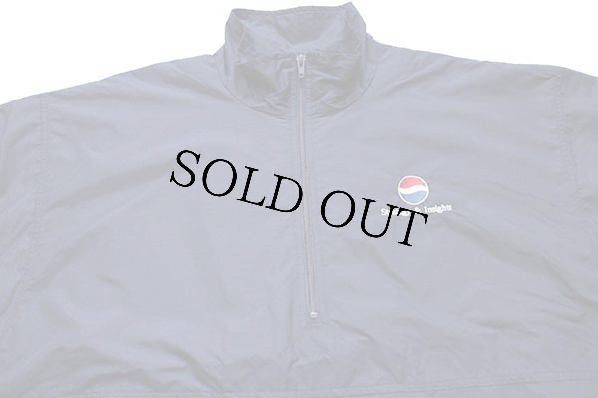 画像3: 90s LANDS'ENDランズエンド PEPSI ペプシ コーラ ロゴ刺繍 ハーフジップ プルオーバー ナイロンジャケット 紺 M (3)