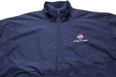 画像3: 90s LANDS'ENDランズエンド PEPSI ペプシ コーラ ロゴ刺繍 ハーフジップ プルオーバー ナイロンジャケット 紺 M (3)