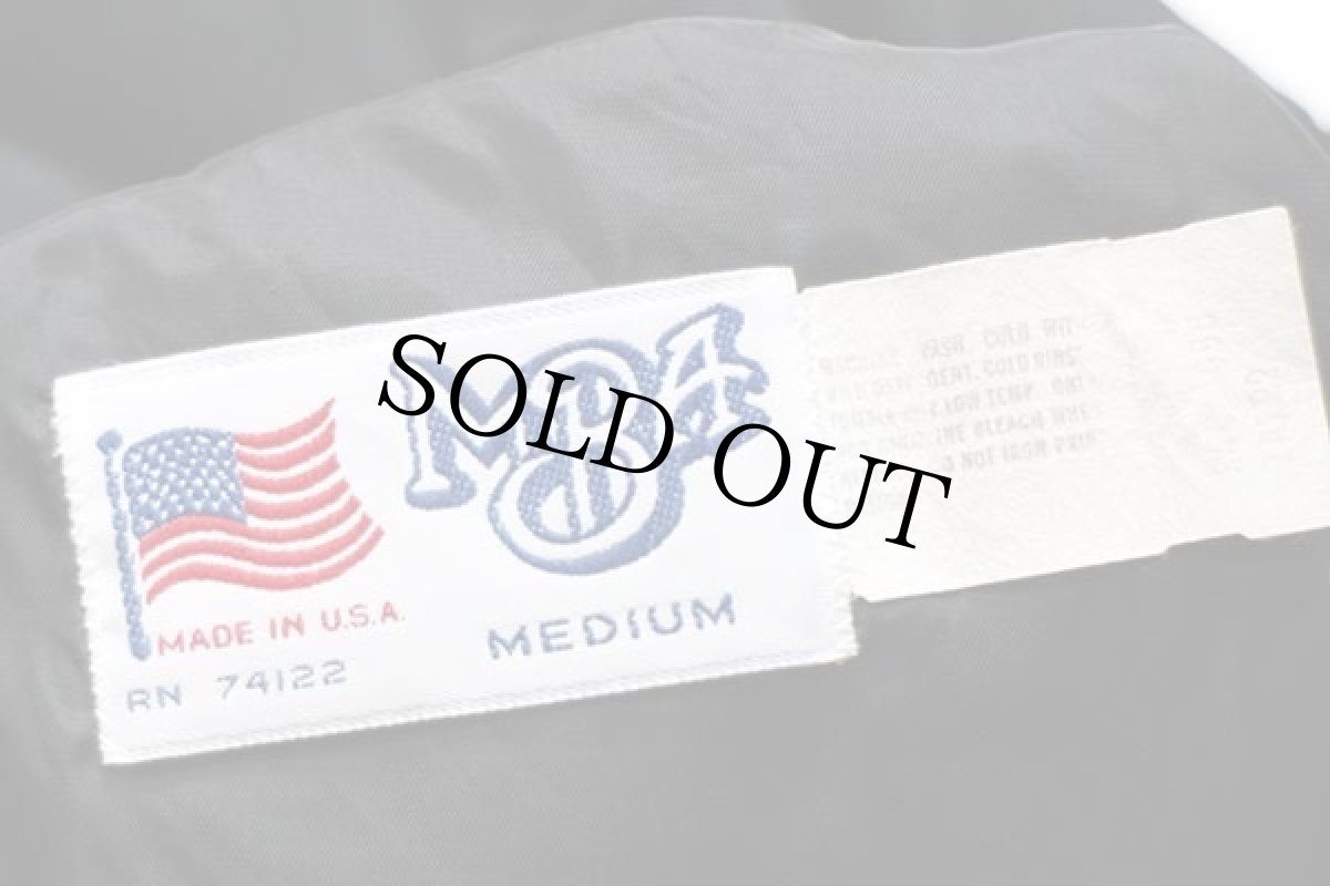 画像5: 90s USA製 Miller HIGH LIFE RACING TEAM チェッカーフラッグ 刺繍 ナイロンジャケット 黒 M (5)