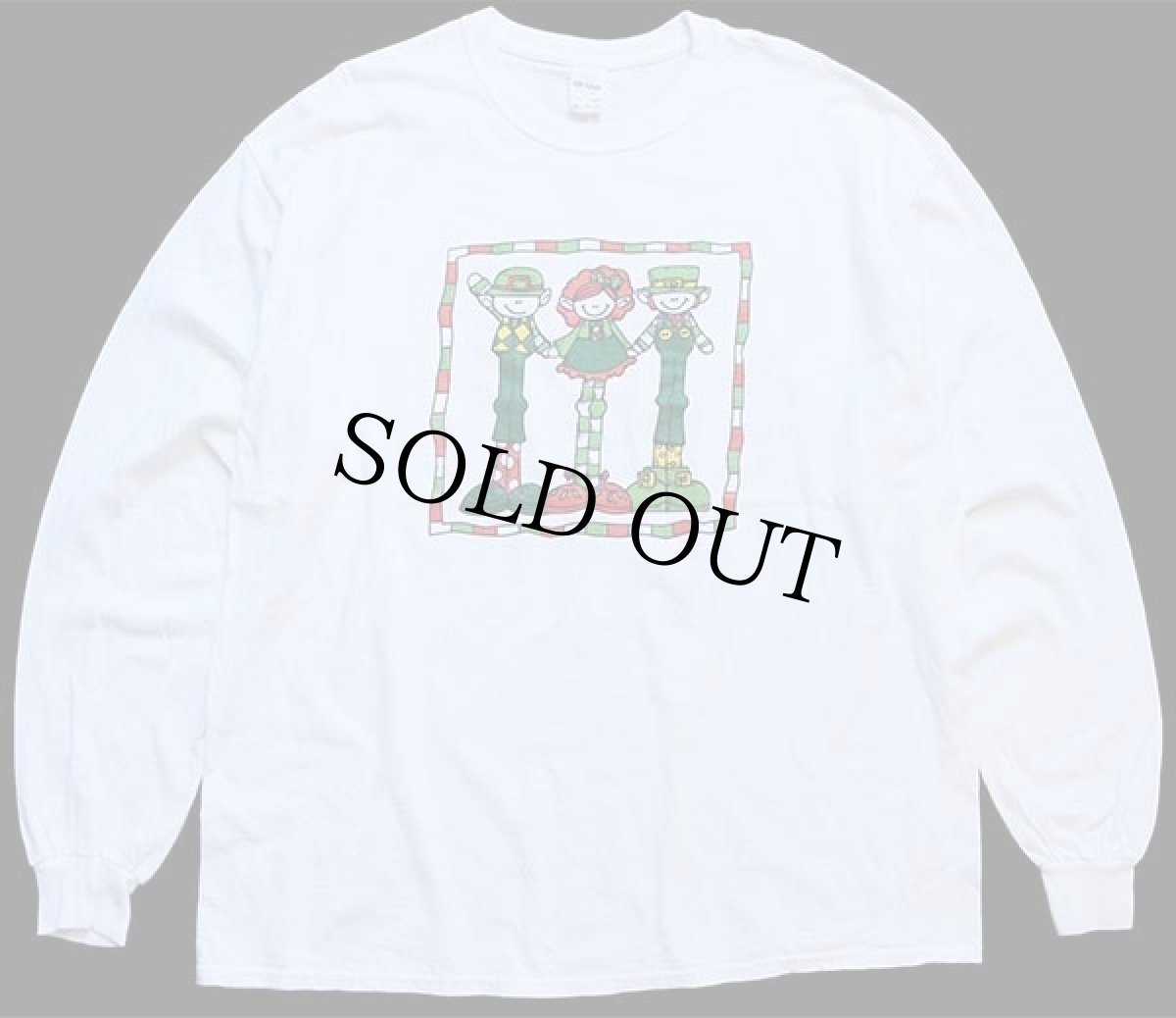 画像1: IRISH クローバー 両面プリント コットン 長袖Tシャツ 白 XL (1)