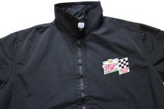 画像4: 90s USA製 Miller HIGH LIFE RACING TEAM チェッカーフラッグ 刺繍 ナイロンジャケット 黒 M (4)