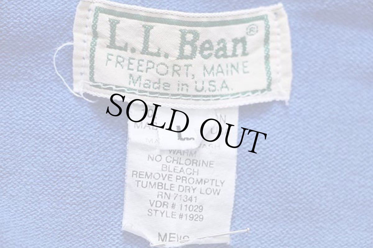 画像4: 80s USA製 L.L.Bean ヘビー コットン ラガーシャツ 青 L (4)