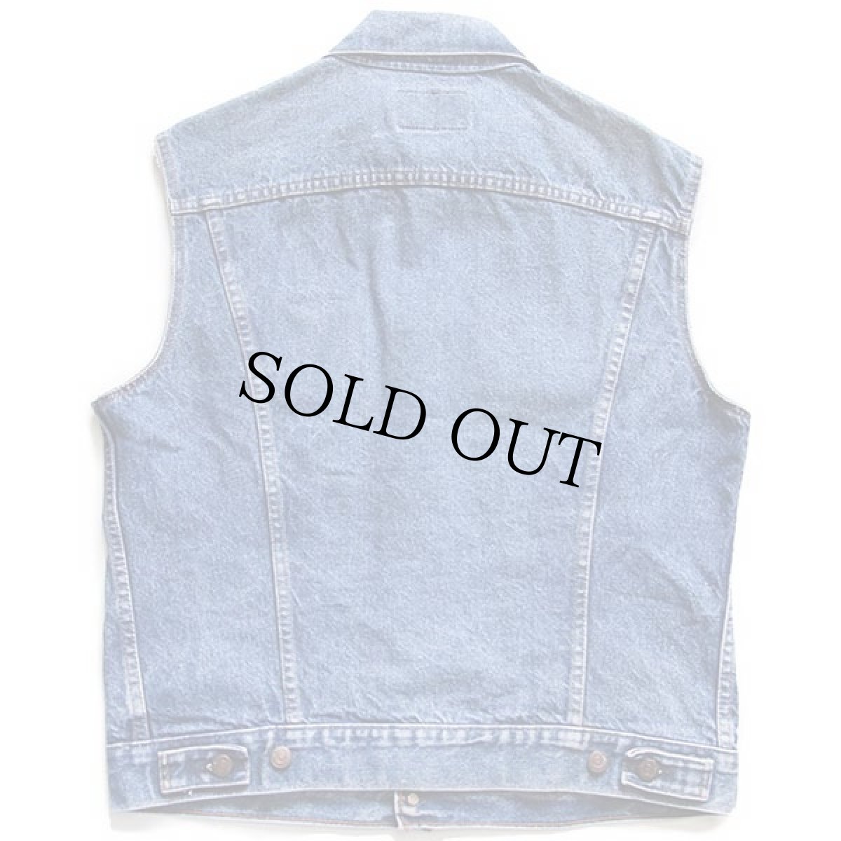 画像2: 80s USA製 Levi'sリーバイス 70506 カットオフ デニムベスト 4ポケット 42 (2)