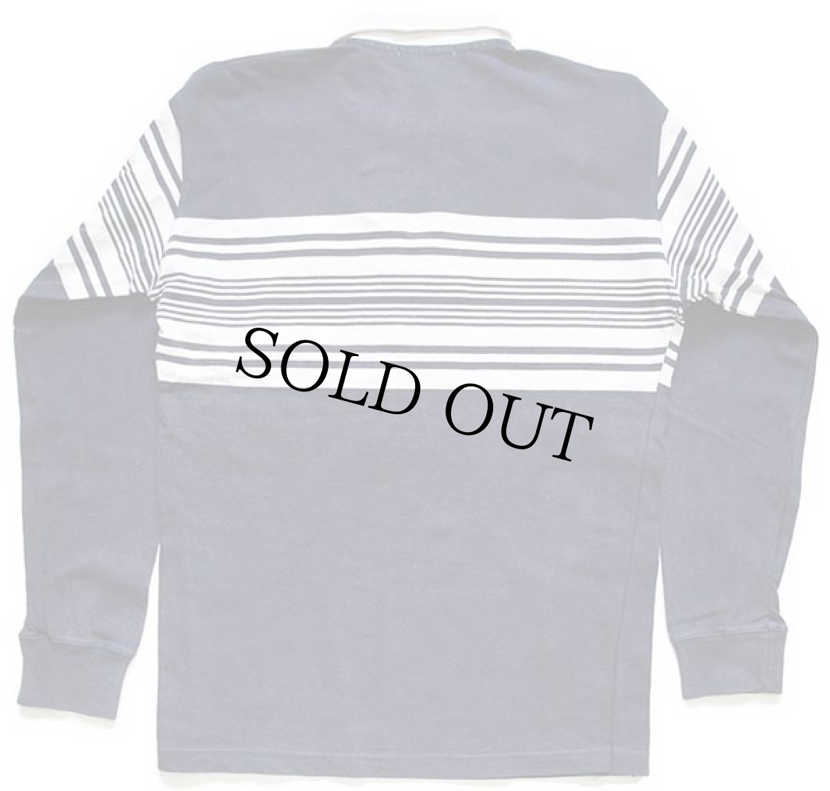 画像2: 00s ポロ ラルフローレン レースアップ コットン ラガーシャツ カスタム 紺×白 L (2)