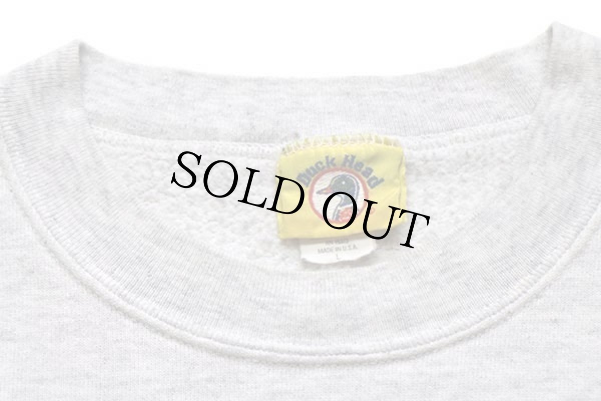 画像5: 90s USA製 DUCK HEAD カモ ビッグロゴ スウェット 杢ライトグレー L (5)