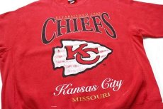 画像3: 90s USA製 Leeリー NFL KANSAS CITY CHIEFS ビッグロゴ リバースウィーブ スウェット 赤 XL (3)