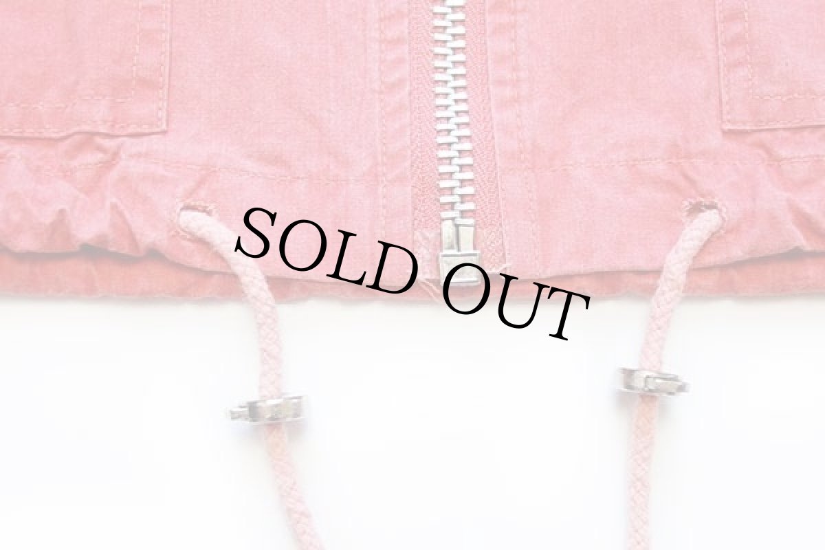 画像6: 80s UNKNOWN ワニ バックプリント パチポケ コットンポプリン ベスト パーカー 薄赤 44 (6)