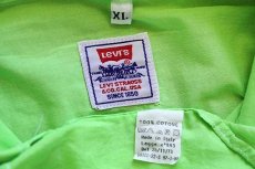 画像4: 90s イタリア製 Levi'sリーバイス コットンシャツ 蛍光グリーン XL★ユーロ (4)