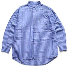 画像1: 90s Levi'sリーバイス ランダムストライプ ボタンダウン コットンシャツ L★ユーロ (1)