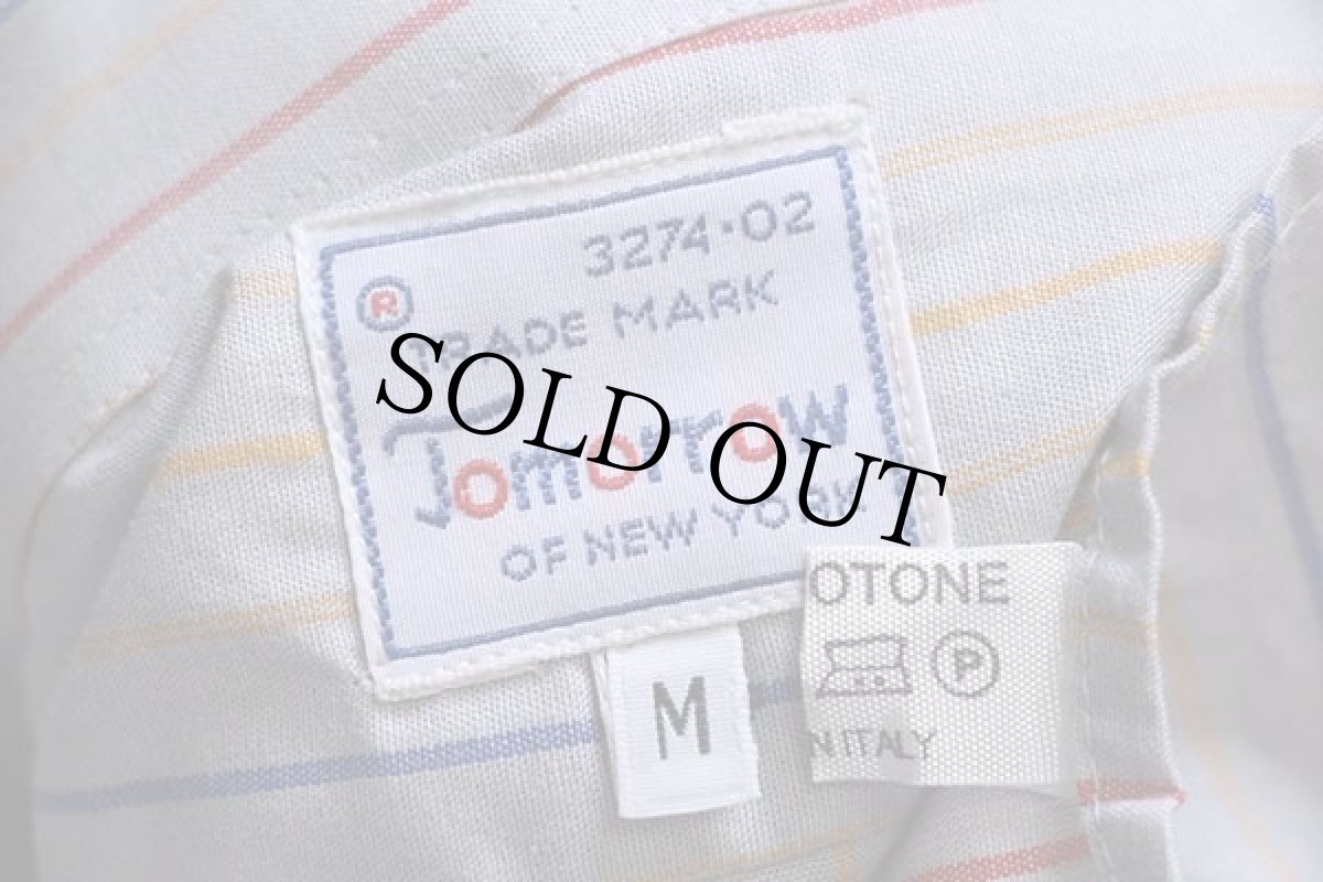 画像4: 90s イタリア製 Tomorrow OF NEW YORK マルチストライプ コットンシャツ グレー M (4)