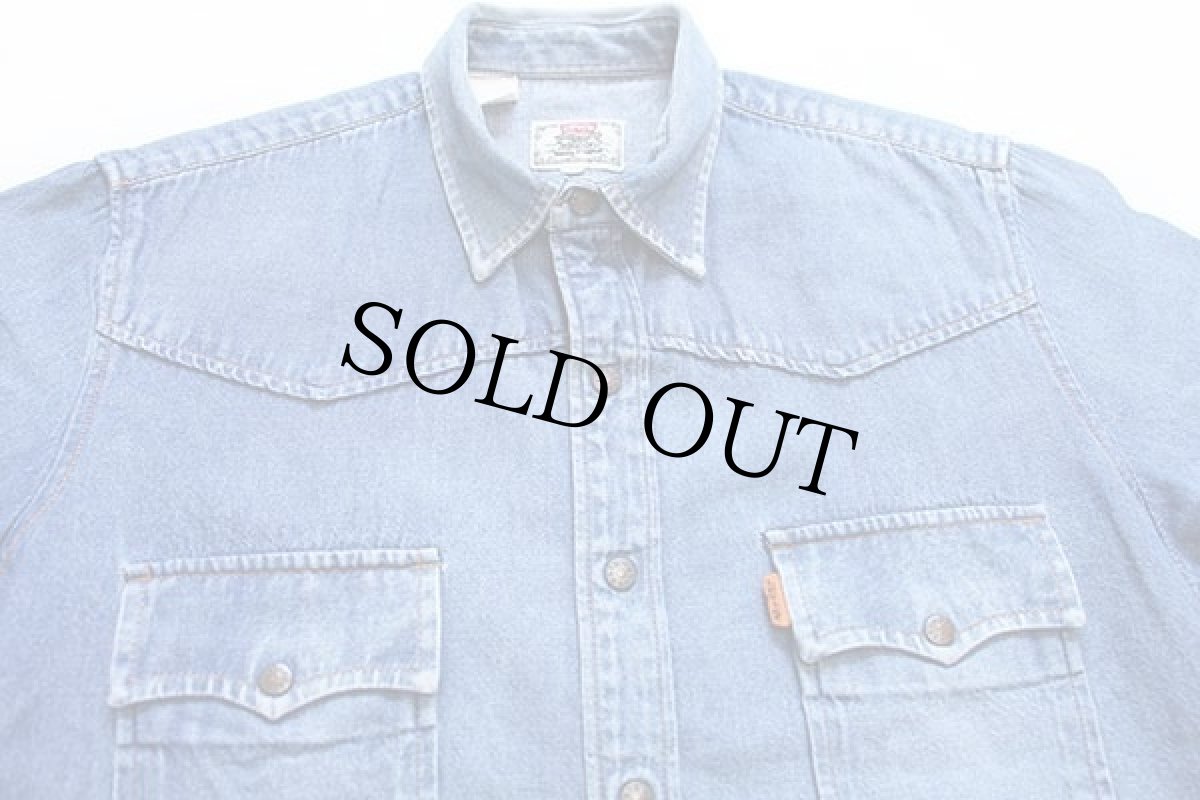 画像3: 80s Levi'sリーバイス デニム ウエスタンシャツ カスタム M★ユーロ (3)