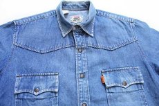 画像3: 80s Levi'sリーバイス デニム ウエスタンシャツ カスタム M★ユーロ (3)