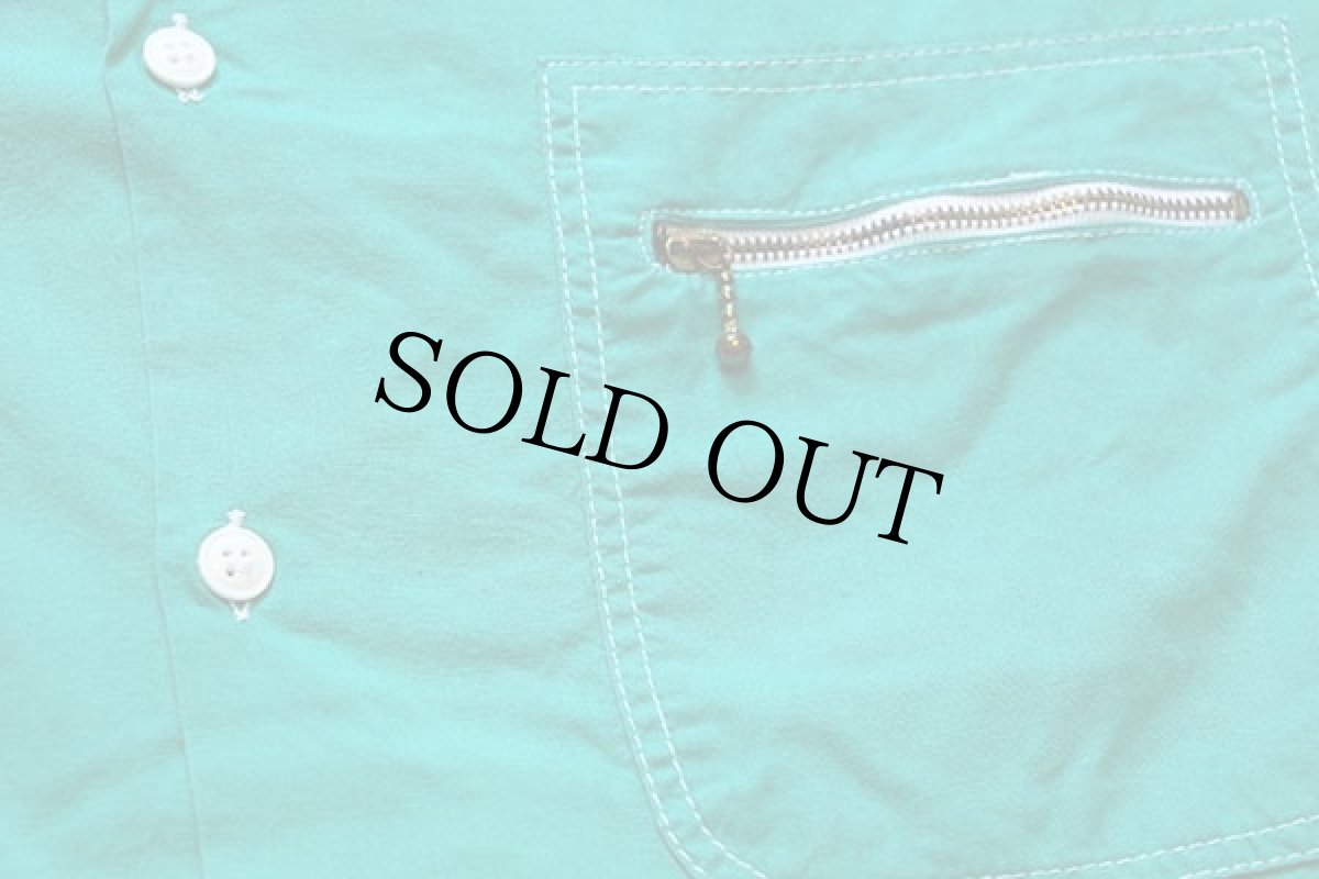 画像5: 80s イタリア製 benettonベネトン 無地 コットンシャツ ライトグリーン M (5)