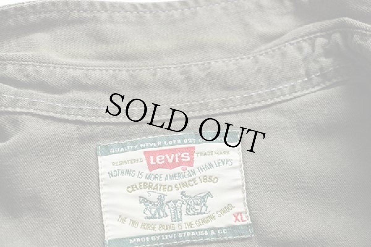 画像4: 90s Levi'sリーバイス カラーデニム ウエスタンシャツ グリーングレー XL★ユーロ (4)