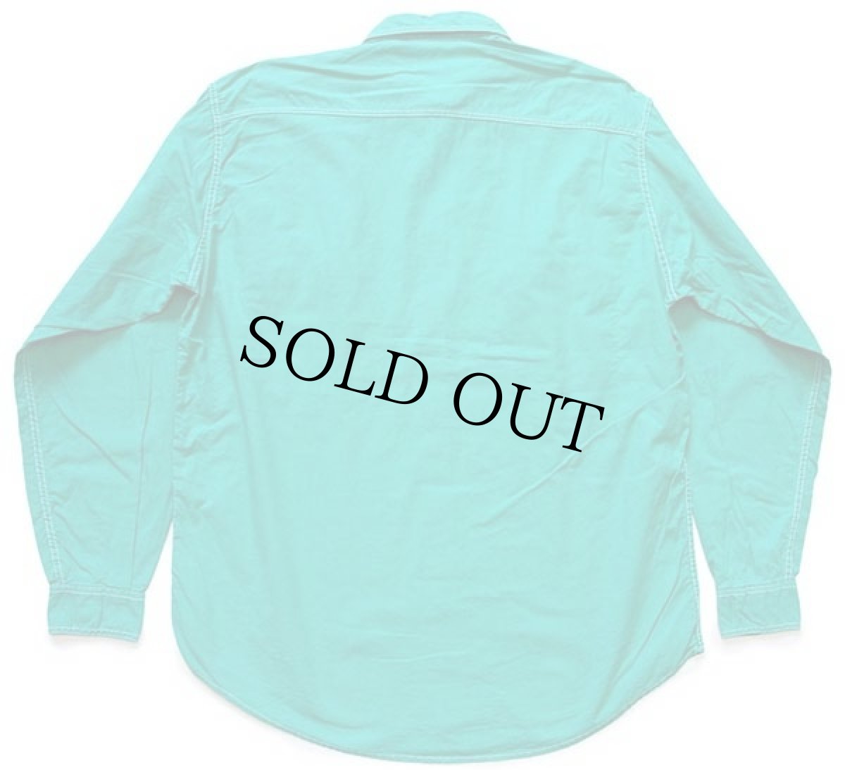 画像2: 80s イタリア製 benettonベネトン 無地 コットンシャツ ライトグリーン M (2)