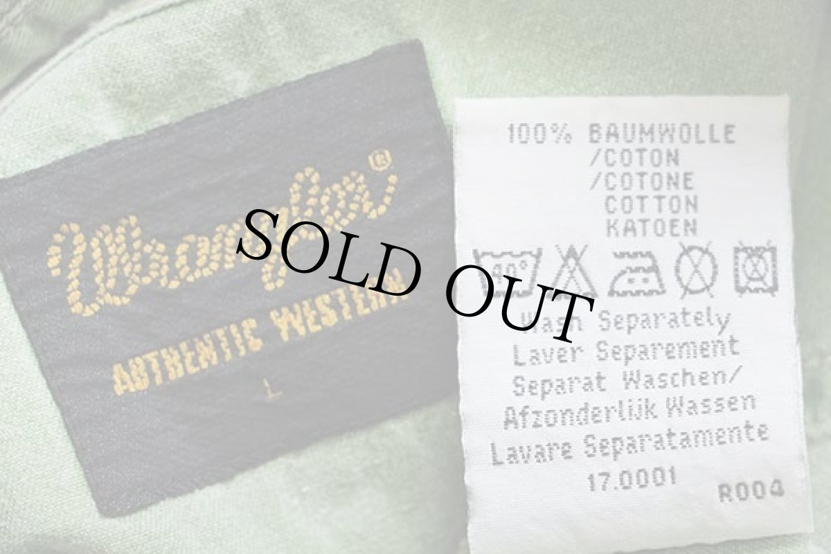 画像4: Wranglerラングラー コットン ウエスタンシャツ 薄緑 L★ユーロ (4)