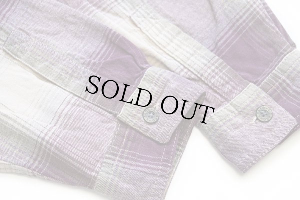 画像6: 90s Levi'sリーバイス オンブレチェック コットン ライトネルシャツ L★ユーロ (6)