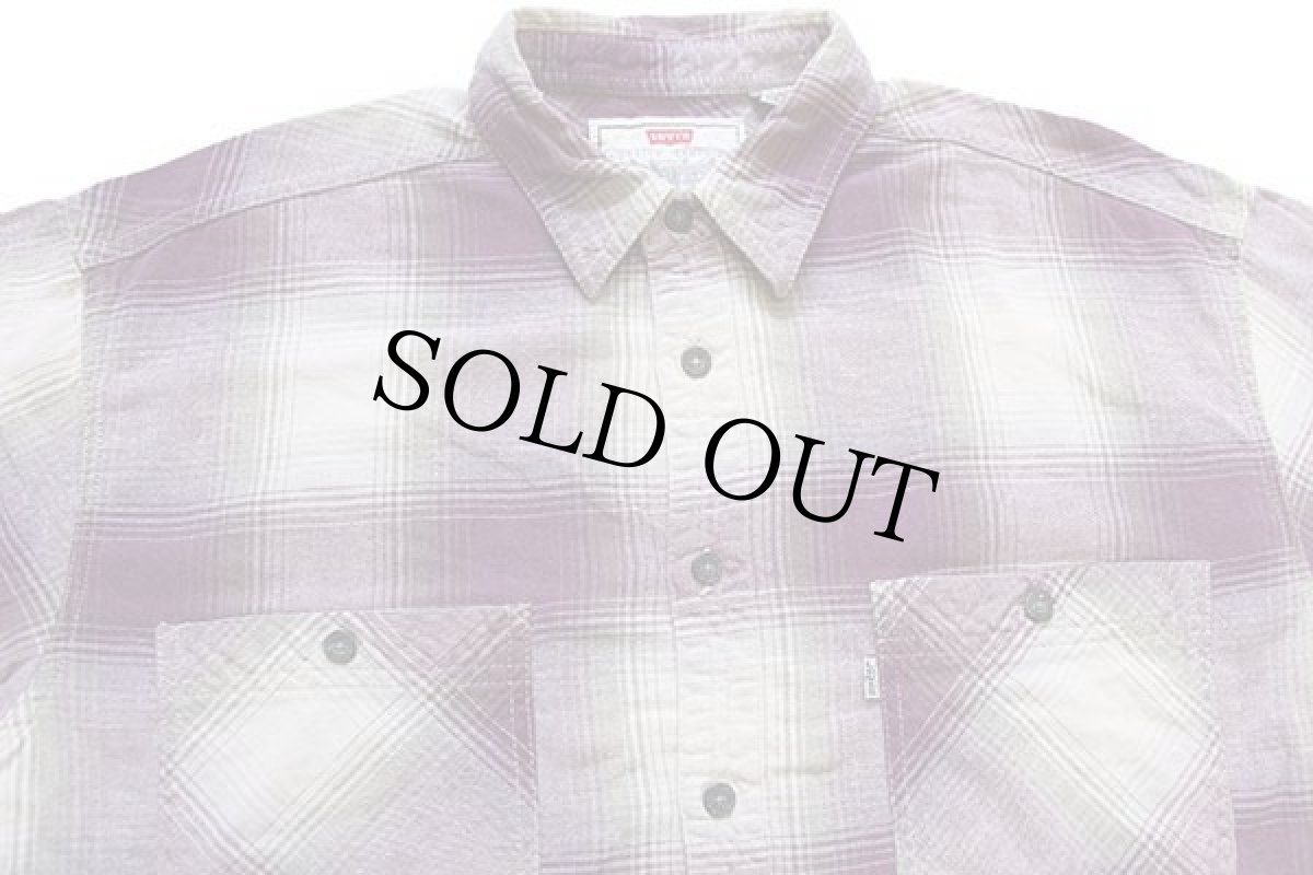 画像3: 90s Levi'sリーバイス オンブレチェック コットン ライトネルシャツ L★ユーロ (3)