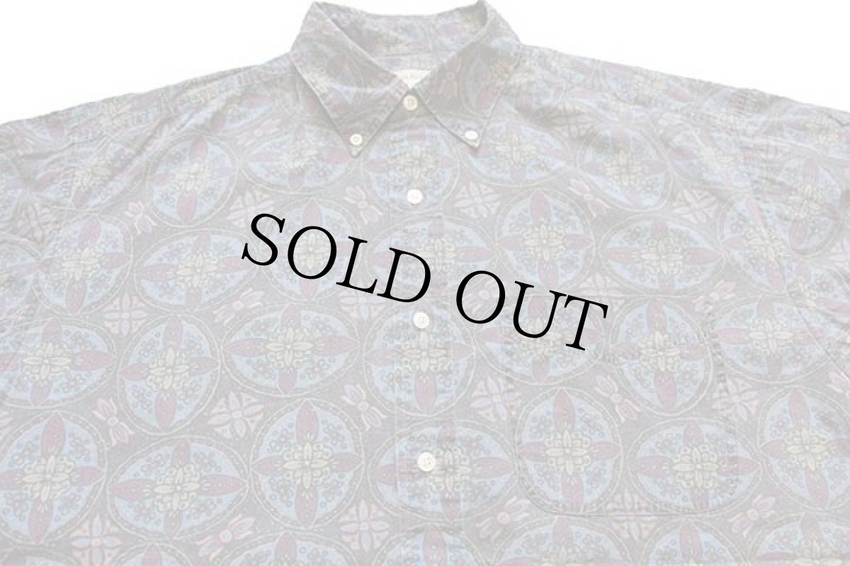 画像3: 90s BANANA REPUBLICバナナリパブリック 総柄 ボタンダウン コットンシャツ★特大 (3)