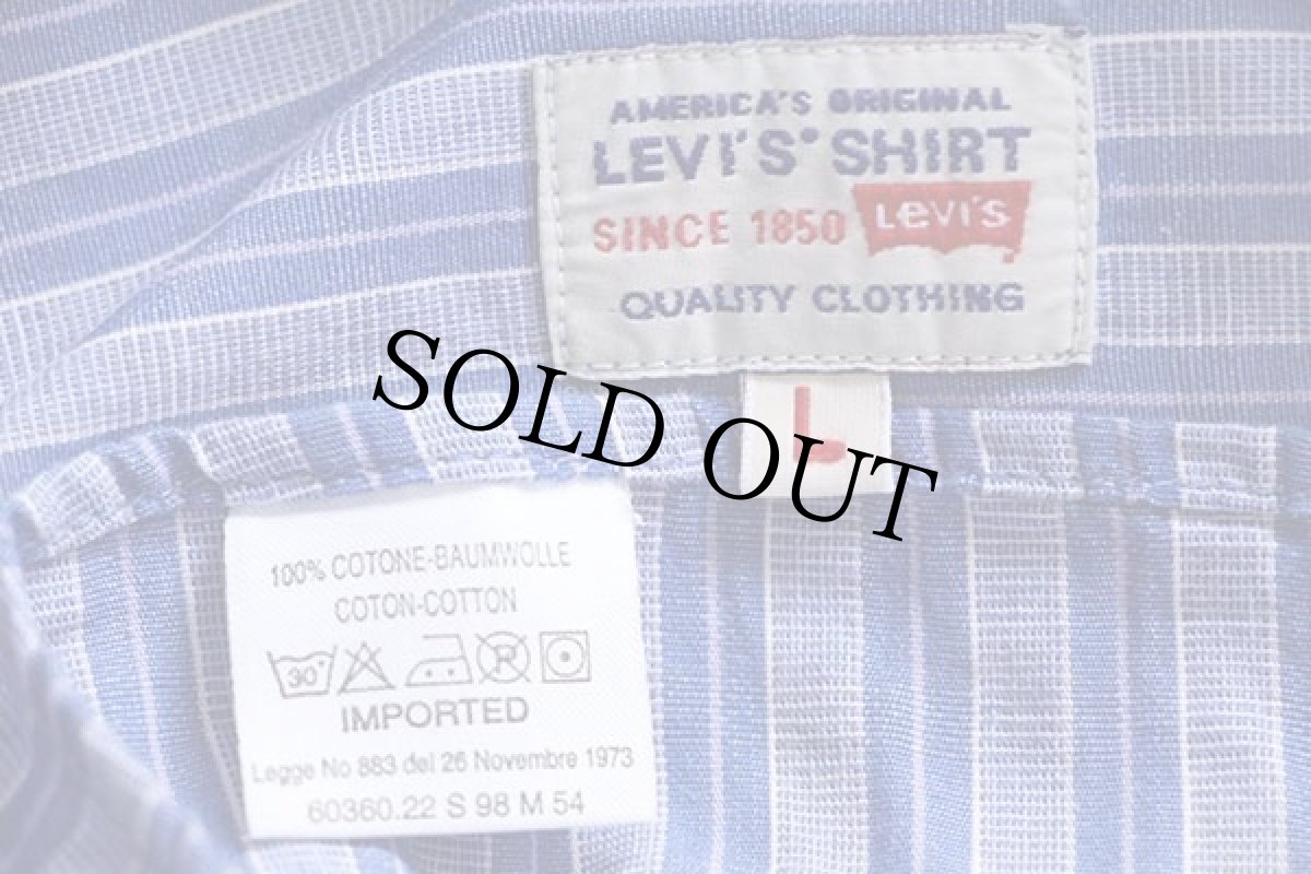 画像4: 90s Levi'sリーバイス ランダムストライプ ボタンダウン コットンシャツ L★ユーロ (4)
