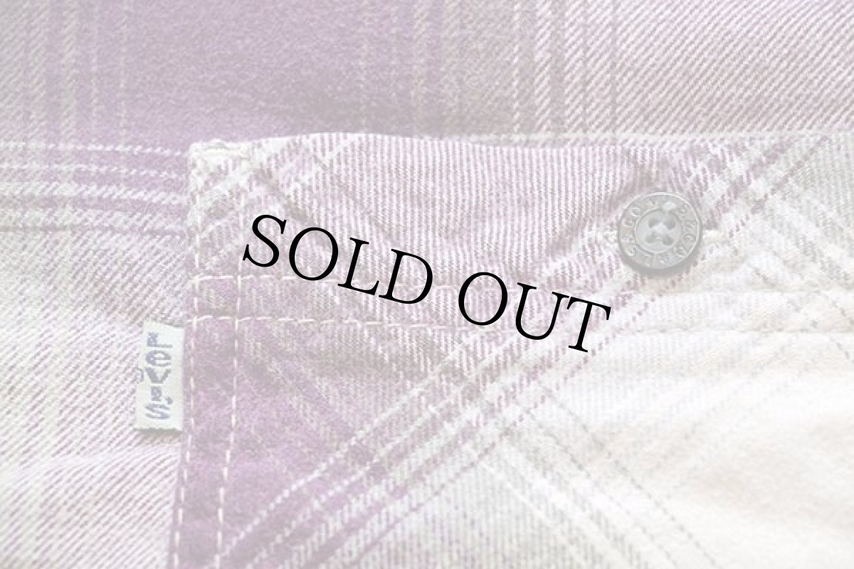 画像5: 90s Levi'sリーバイス オンブレチェック コットン ライトネルシャツ L★ユーロ (5)