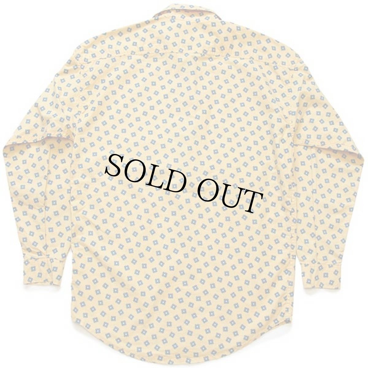 画像2: 90s イタリア製 AMERICANINO 総柄 コットンシャツ 黄×青 M (2)