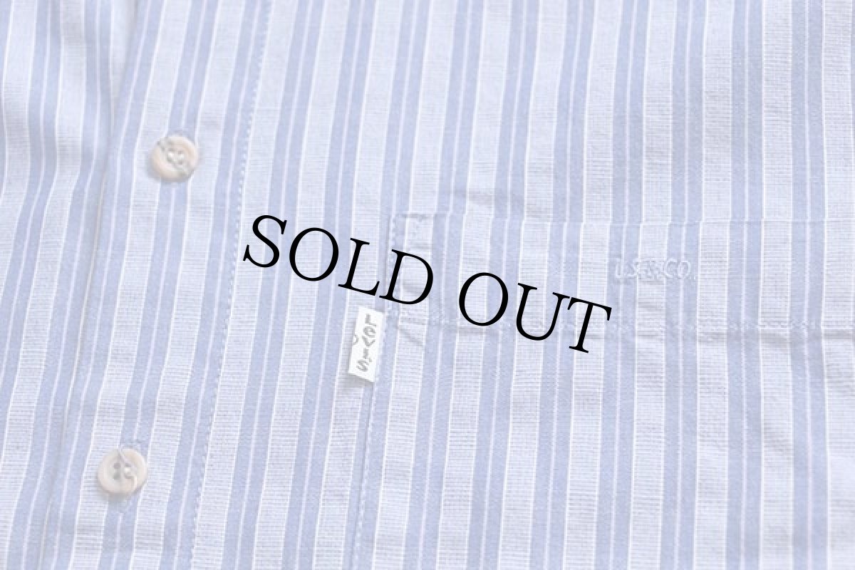 画像5: 90s Levi'sリーバイス ランダムストライプ ボタンダウン コットンシャツ L★ユーロ (5)