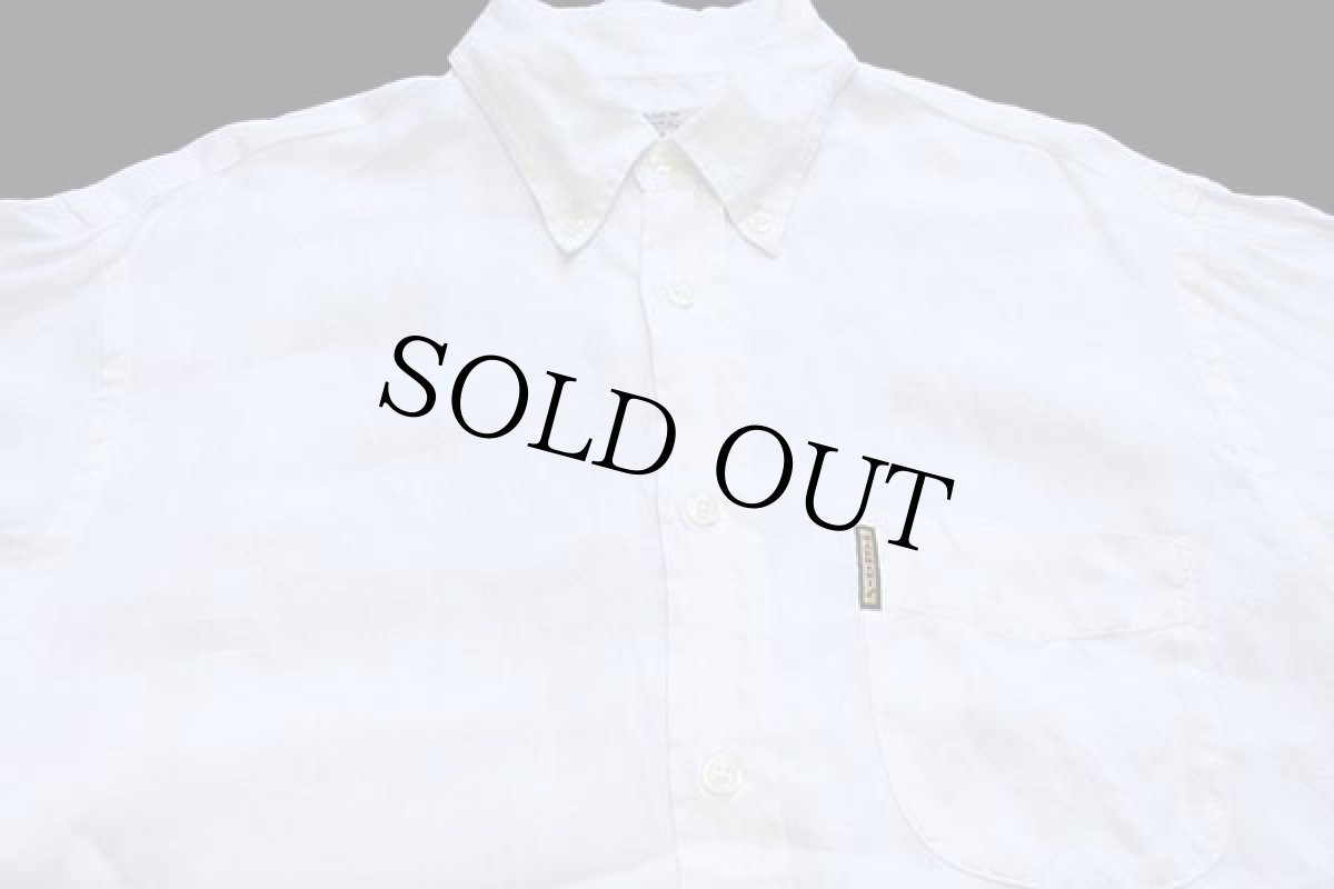 画像3: イタリア製 ARMANI JEANS 無地 ボタンダウン リネンシャツ 白 XL (3)