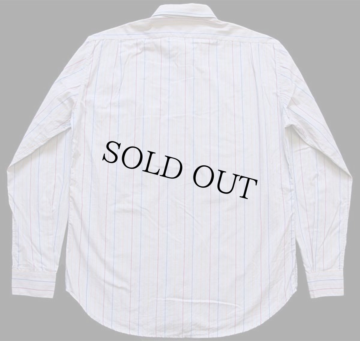 画像2: 90s イタリア製 Tomorrow OF NEW YORK マルチストライプ コットンシャツ グレー M (2)