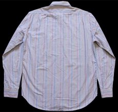 画像2: 90s イタリア製 Tomorrow OF NEW YORK マルチストライプ コットンシャツ グレー M (2)