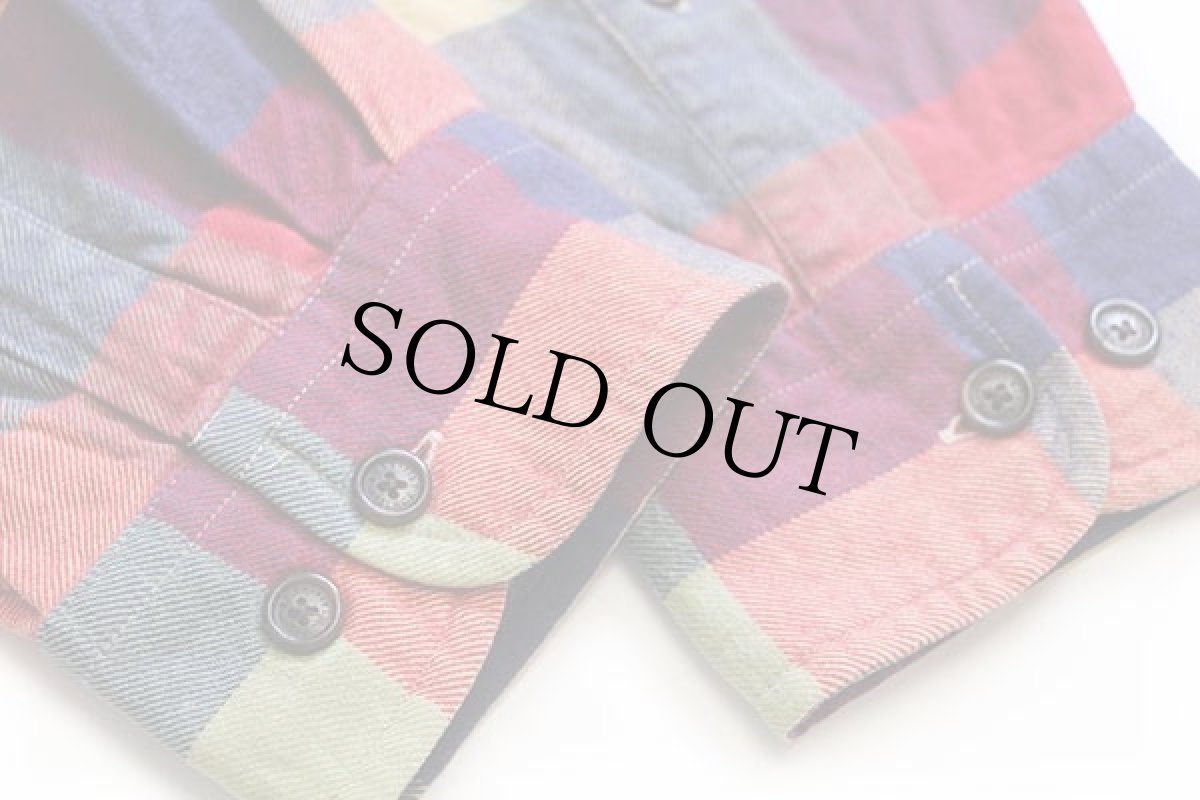 画像6: 00s ORVISオービス ブロックチェック ボタンダウン コットン ライトネルシャツ★特大 インド綿 (6)