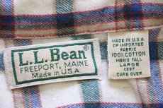 画像4: 80s USA製 L.L.Bean チェック ボタンダウン コットン ライトネルシャツ L-T (4)