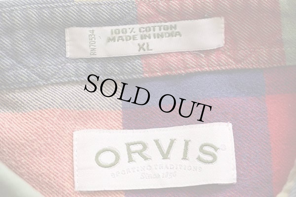 画像4: 00s ORVISオービス ブロックチェック ボタンダウン コットン ライトネルシャツ★特大 インド綿 (4)