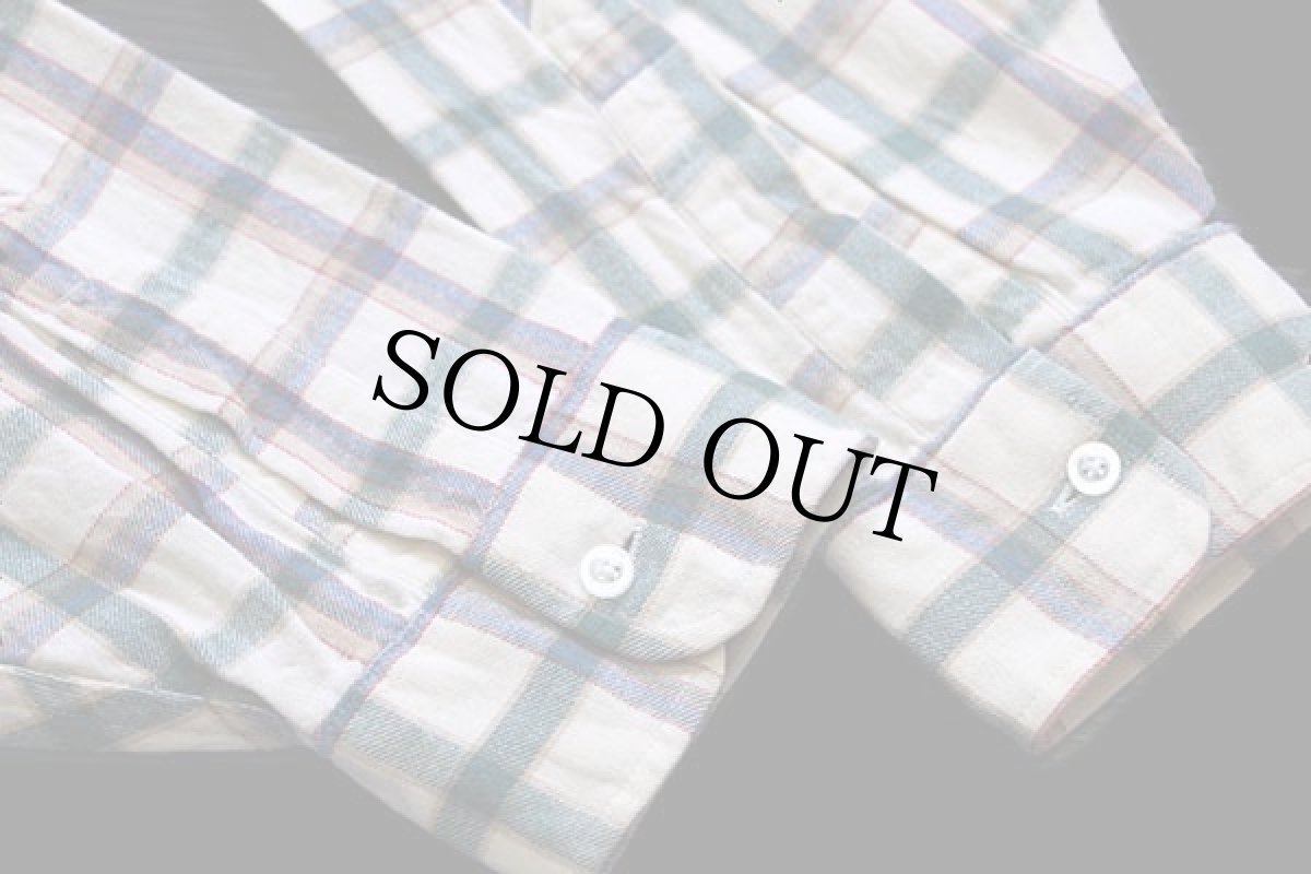 画像6: 80s USA製 L.L.Bean チェック ボタンダウン コットン ライトネルシャツ L-T (6)