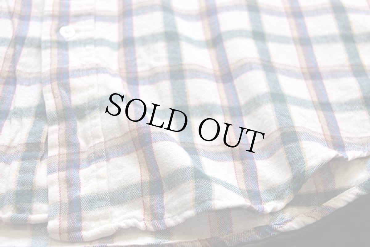 画像5: 80s USA製 L.L.Bean チェック ボタンダウン コットン ライトネルシャツ L-T (5)