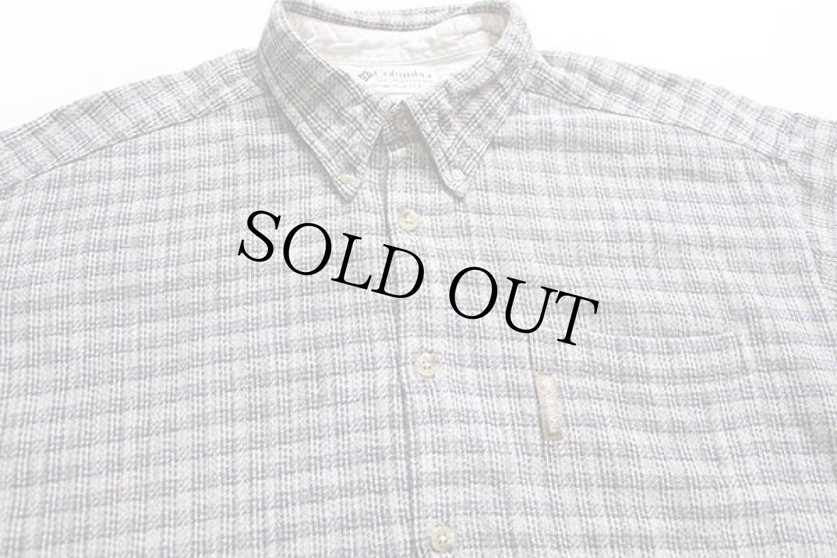 画像3: 00s Columbiaコロンビア チェック ボタンダウン コットン フランネルシャツ L★インド綿 (3)