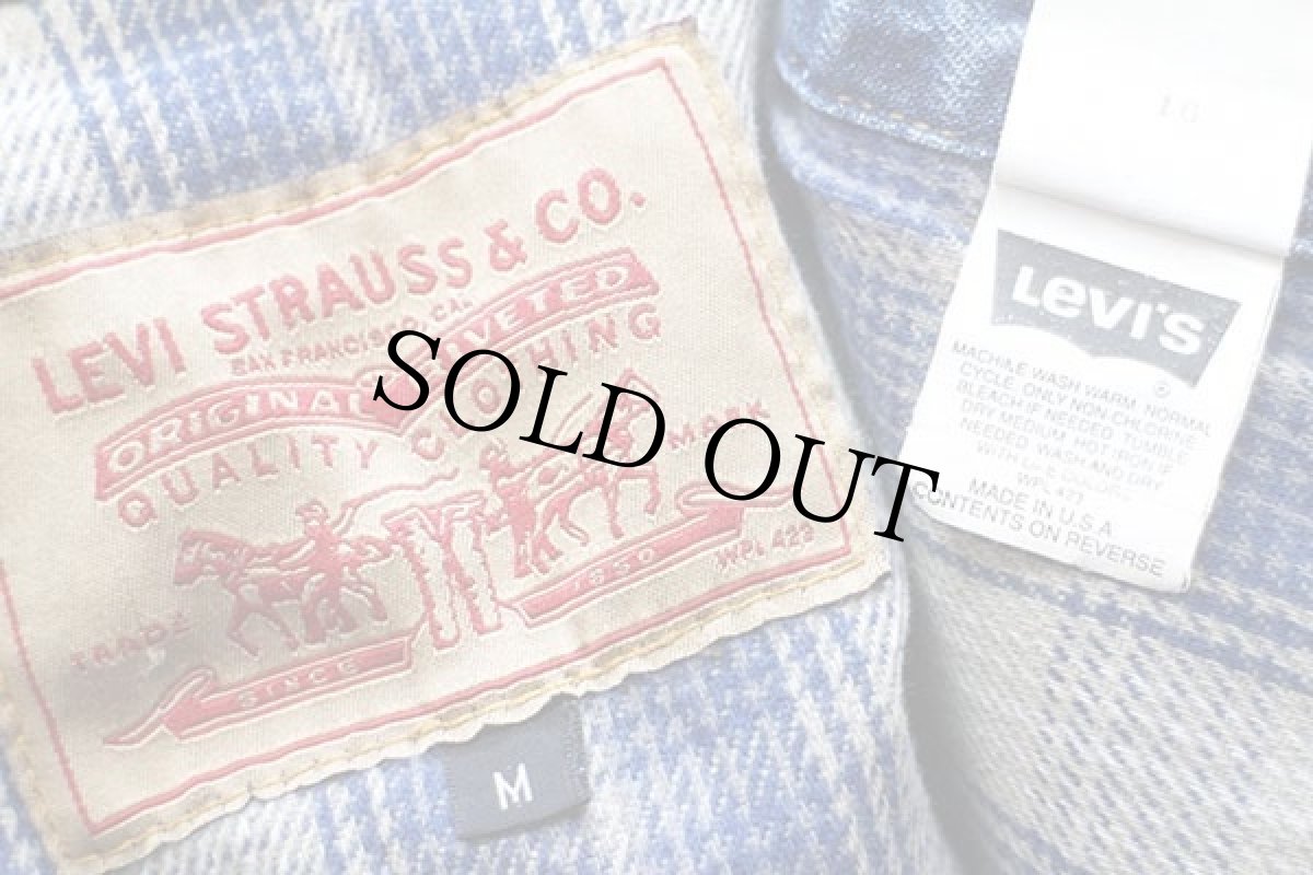 画像4: 90s USA製 Levi'sリーバイス 70699 チェック ネルライナー デニムジャケット 4ポケット M (4)