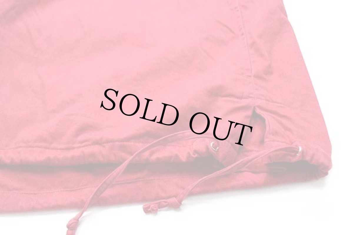 画像5: 90s J.CREW 無地 ハーフジップ プルオーバー コットンパーカー 赤 XL-Tall★特大 アノラック (5)