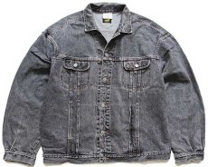 画像1: Leeリー RIDER JACKET 先染め ブラック デニムジャケット 4ポケット XL★ユーロ (1)