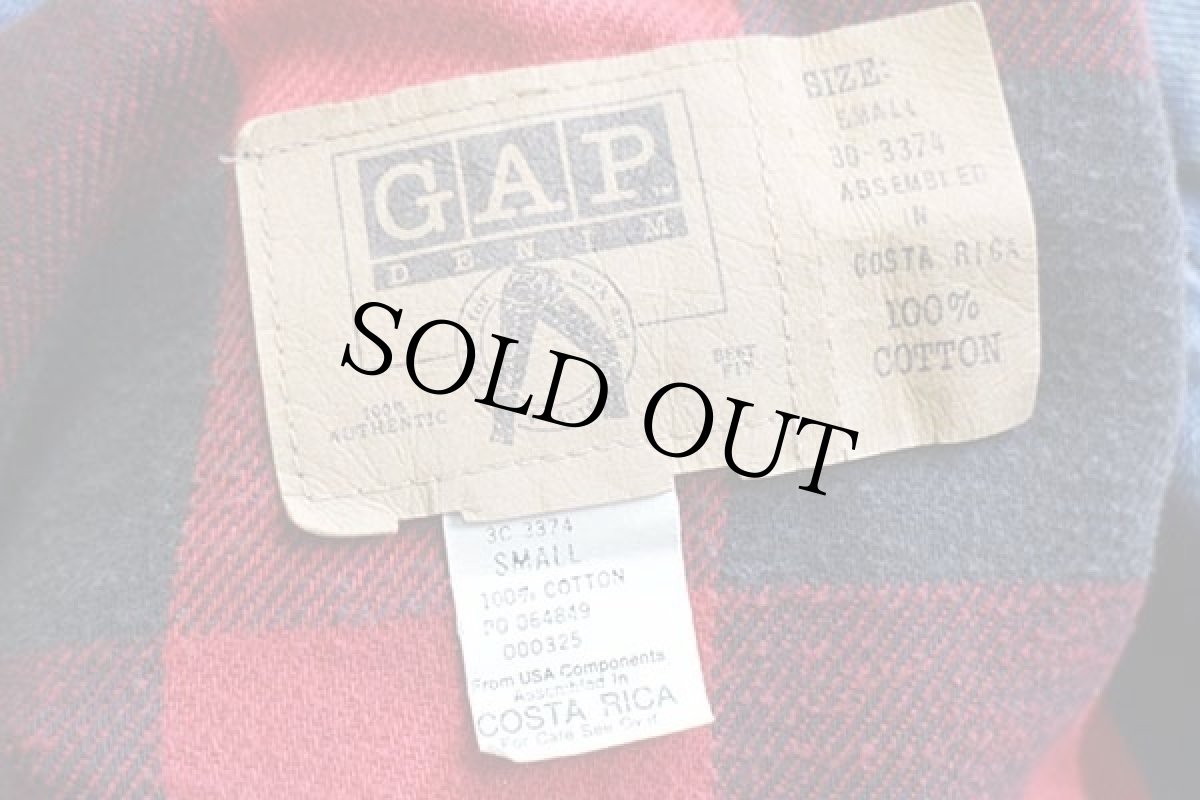 画像4: 90s GAPギャップ バッファローチェック ネルライナー デニムジャケット 4ポケット (4)