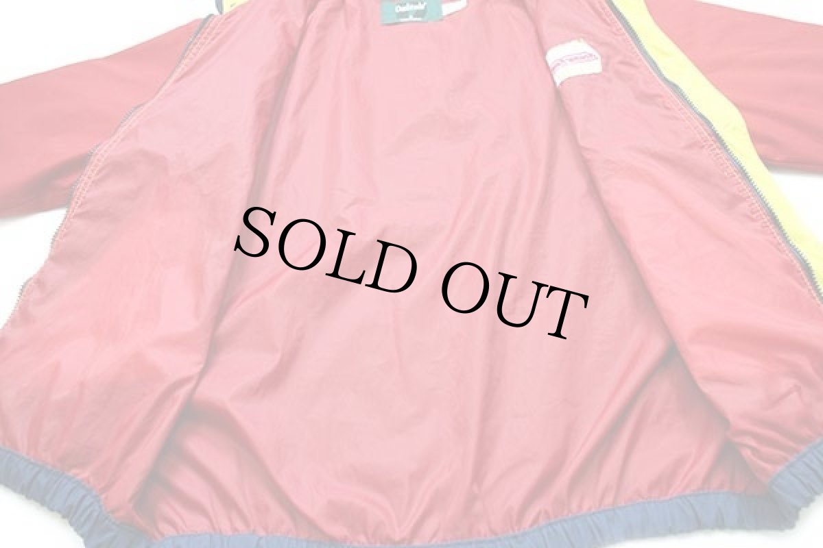 画像5: 90s USA製 Dunbrooke MARCEL LARCHE Newmar Kountry Klub刺繍 マルチカラー 切り替え ジャケット 紺×赤×黄 M (5)