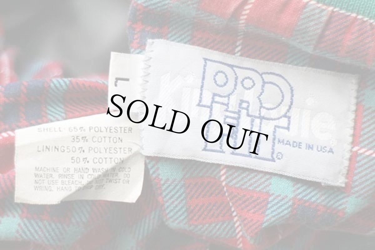 画像5: 80s USA製 King Louieキングルイ SEARS KENMORE WATER SYSTEMS 刺繍 G9タイプ タータンチェックライナー ハリントンジャケット 緑 L (5)