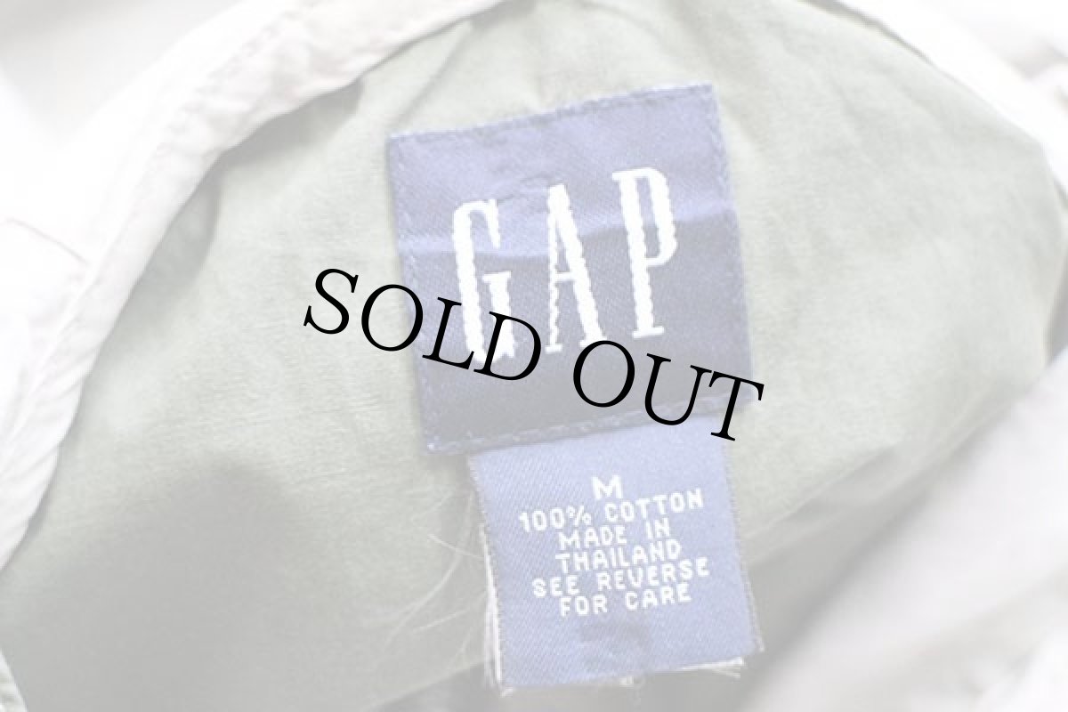 画像4: 00s GAPギャップ ハーフジップ コットンポプリン アノラックパーカー オリーブ M (4)