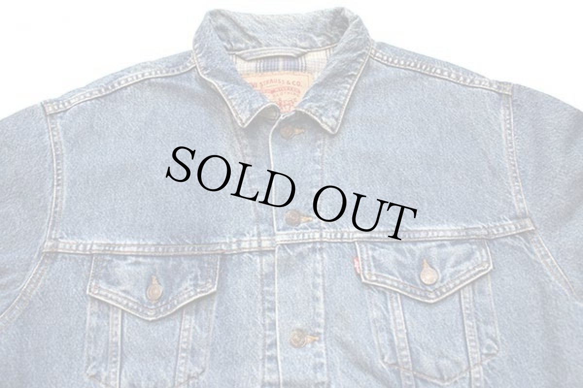 画像3: 90s USA製 Levi'sリーバイス 70699 チェック ネルライナー デニムジャケット 4ポケット M (3)